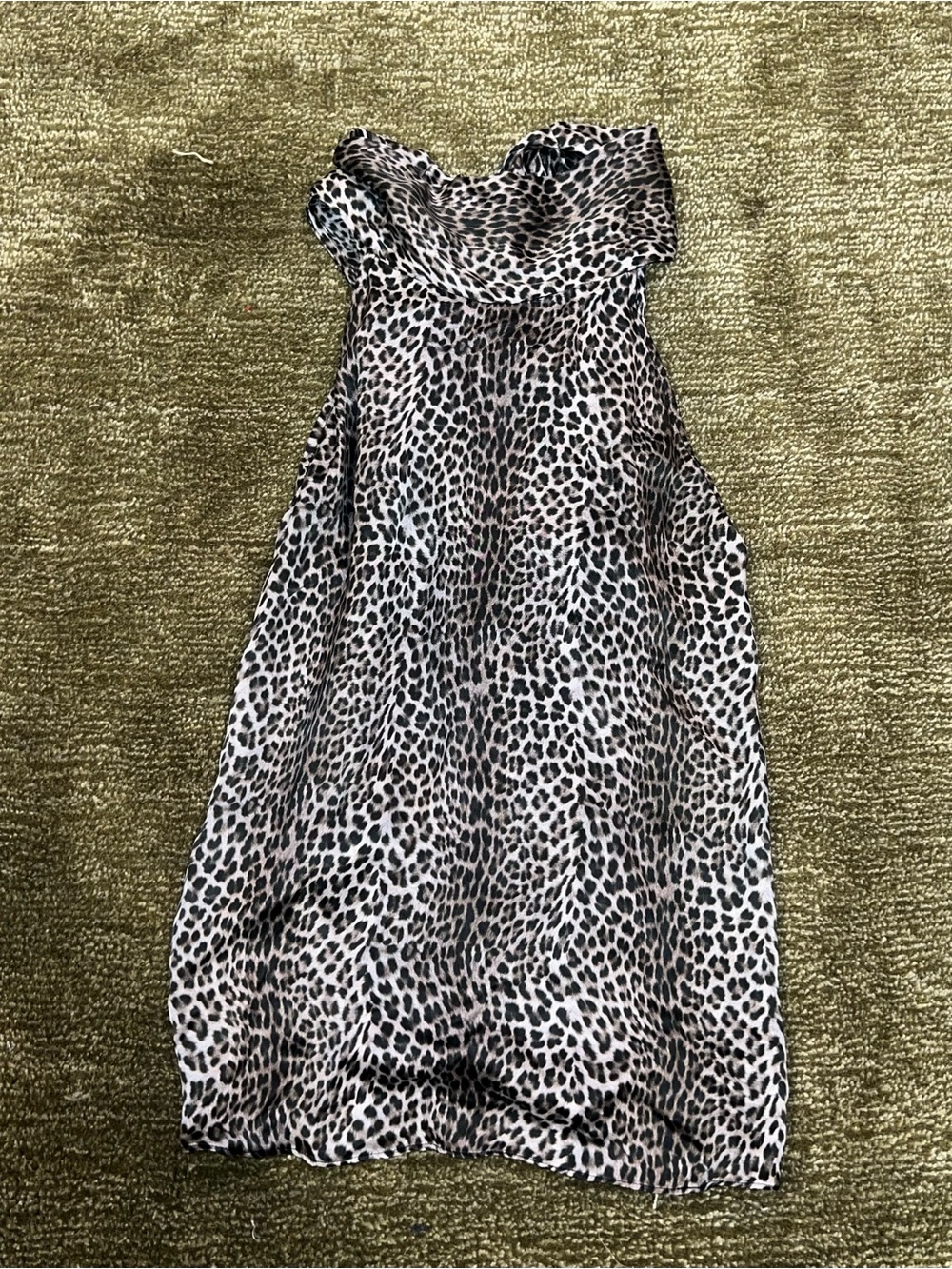 Generation Love Black and Gray Leopard Print Silk Sleeveless Top